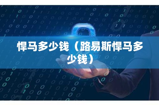 悍马多少钱（路易斯悍马多少钱）