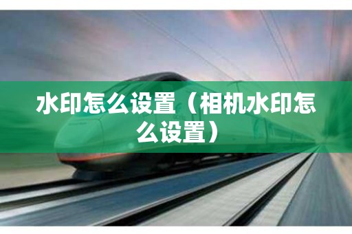 水印怎么设置（相机水印怎么设置）