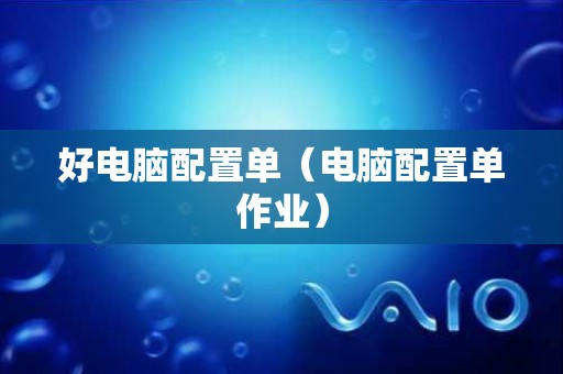 好电脑配置单（电脑配置单作业）