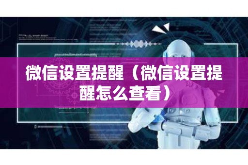 微信设置提醒（微信设置提醒怎么查看）