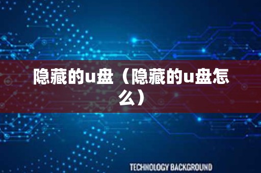 隐藏的u盘（隐藏的u盘怎么）