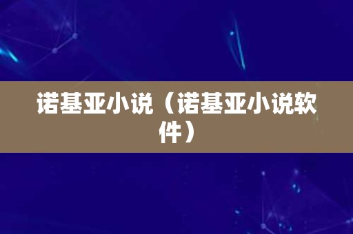 诺基亚小说（诺基亚小说软件）