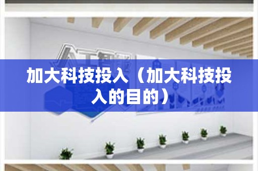 加大科技投入（加大科技投入的目的）