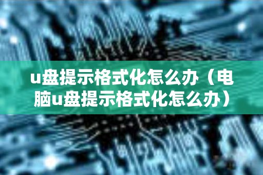 u盘提示格式化怎么办（电脑u盘提示格式化怎么办）