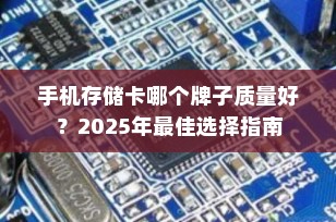 手机存储卡哪个牌子质量好？2025年最佳选择指南