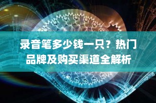 录音笔多少钱一只？热门品牌及购买渠道全解析