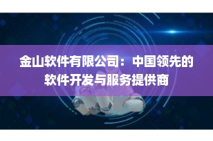 金山软件有限公司：中国领先的软件开发与服务提供商