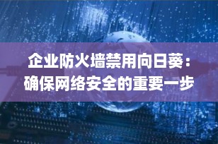 企业防火墙禁用向日葵：确保网络安全的重要一步