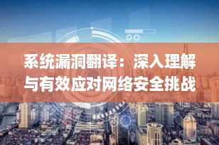系统漏洞翻译：深入理解与有效应对网络安全挑战