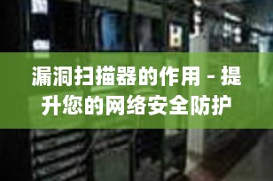 漏洞扫描器的作用 - 提升您的网络安全防护