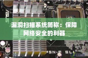漏洞扫描系统简称：保障网络安全的利器