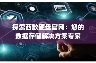 探索西数硬盘官网：您的数据存储解决方案专家